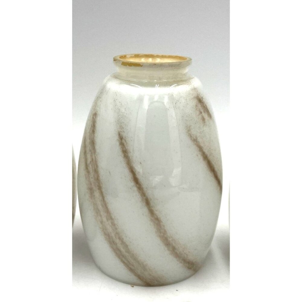 Vintage 1970s Glass Pendant Light Shade Brown Drizzle Swirls Westinghouse